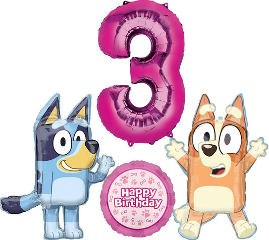 Anagram Bluey 32-inch foil balloon adds a bold Bluey centerpiece.