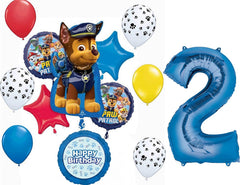 Anagram chase foil balloon 31 inch centerpiece for a Chase themed birthday party