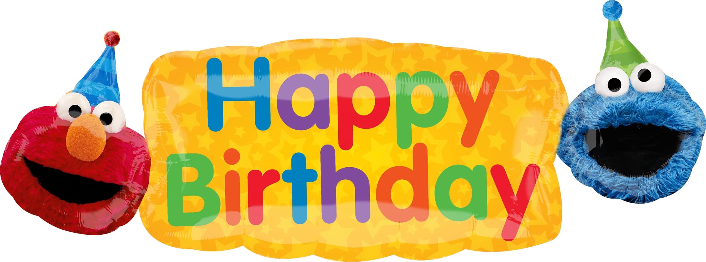 Anagram 35-inch Cookie Monster foil balloon creates a dramatic birthday display.