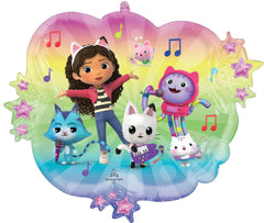 Anagram Gabby 17-inch round foil balloons provide bright table accents.