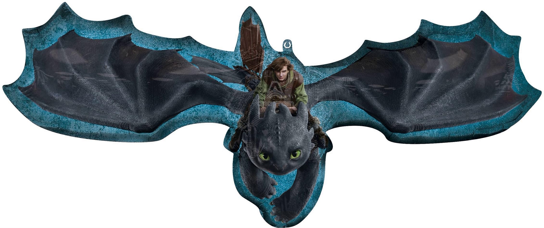 Anagram Hiccup and Toothless 17-inch round foil balloons add playful character to the scene.