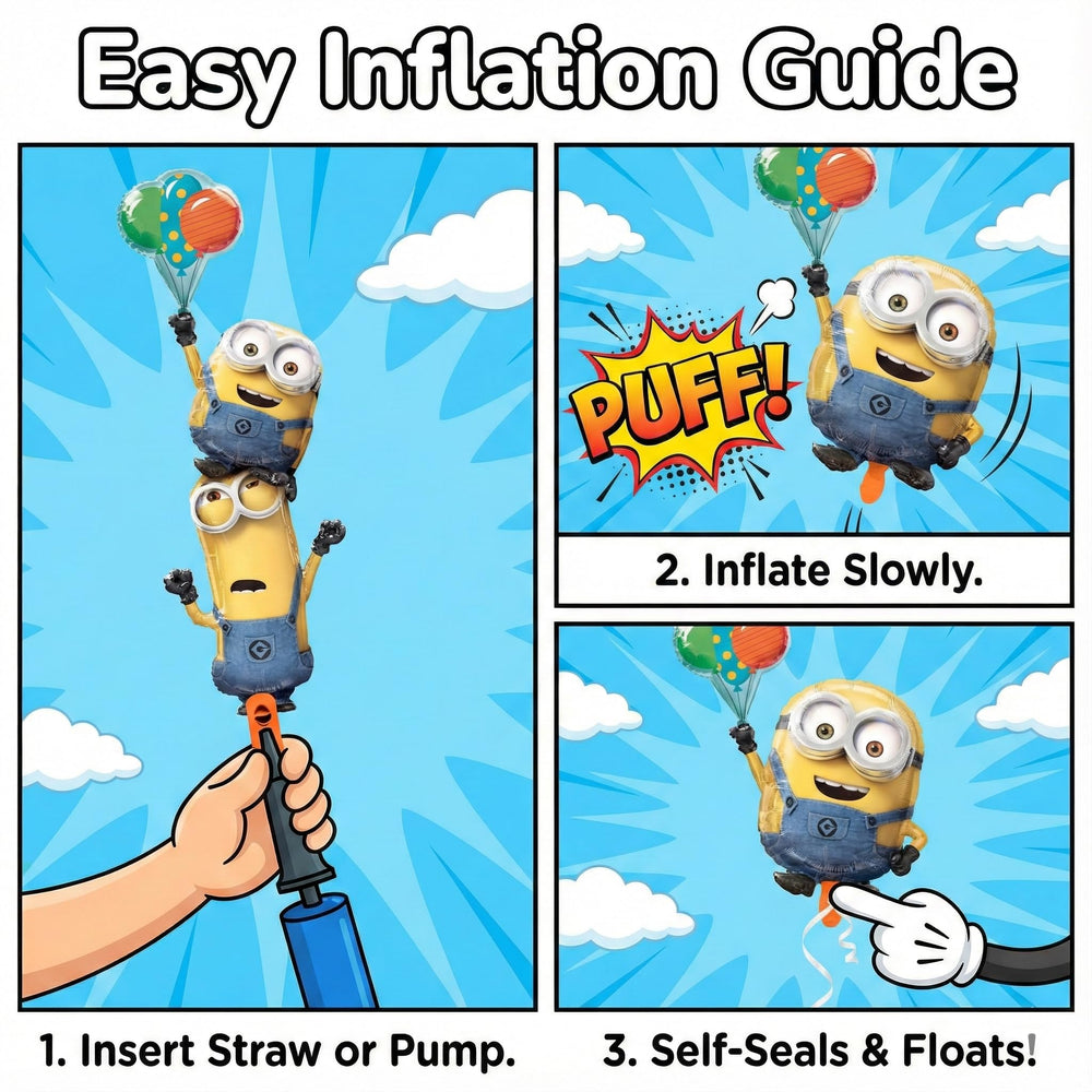 Anagram Minions Stacker Balloon kids enjoying a playful party moment.