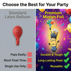 Anagram Minions Stacker Balloon flat-packable for easy storage and shipping.