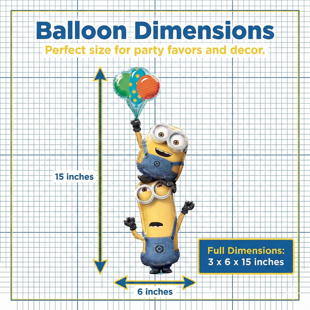 Anagram Minions Stacker Balloon showcased in a store display.