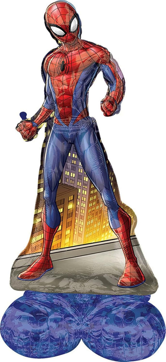 Anagram Spiderman 54-inch Airloonz base serves as a sturdy party centerpiece.