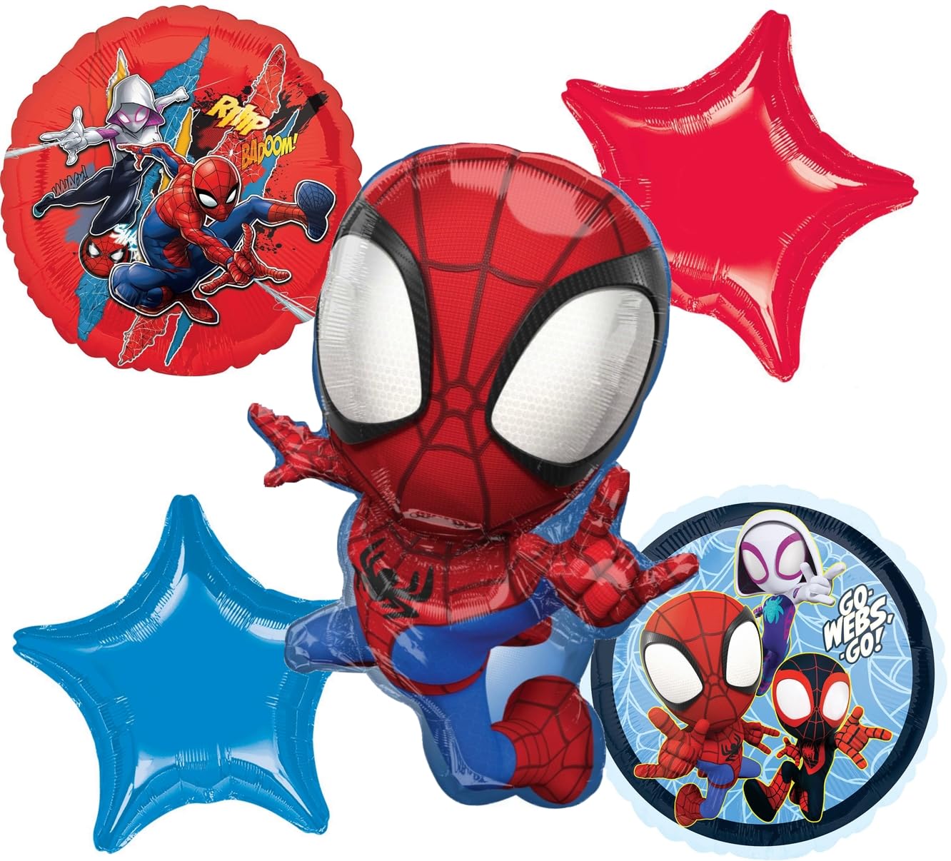 Anagram Spidey 29-inch shape foil balloon for dramatic party decor.