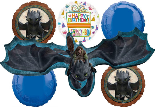 Anagram 44-inch Toothless dragon foil balloon for a dramatic party centerpiece.