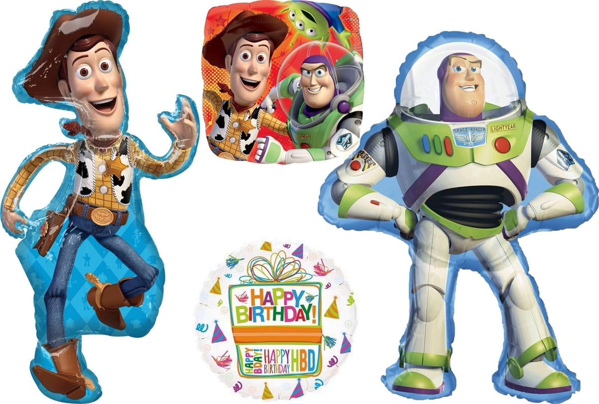 Anagram Woody 44-inch full-body foil balloon for party decor and memorable photos.