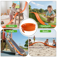 Anandming backyard race day with portable lightweight track