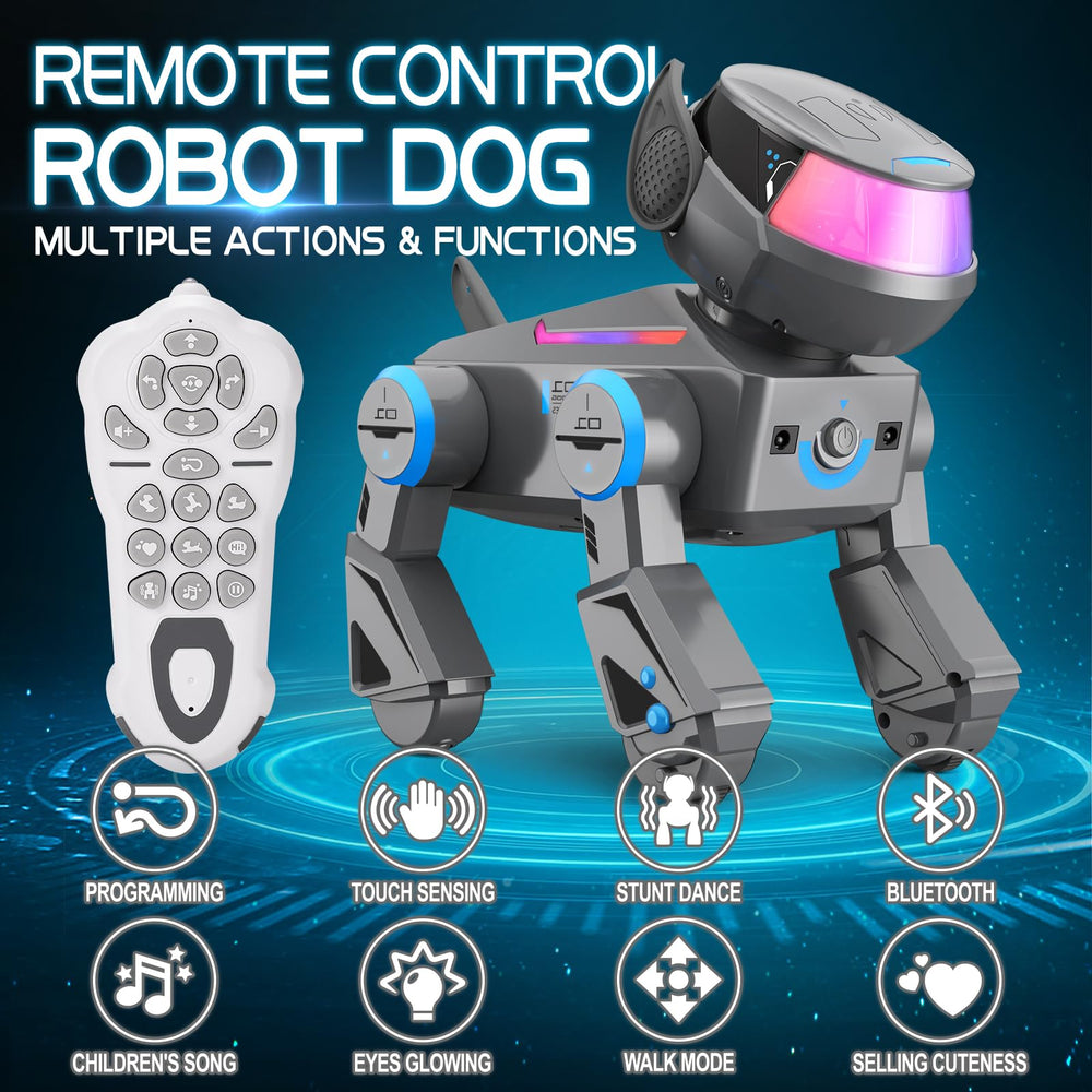 ANANJY robot dog with LED eyes visible for engaging visual tracking