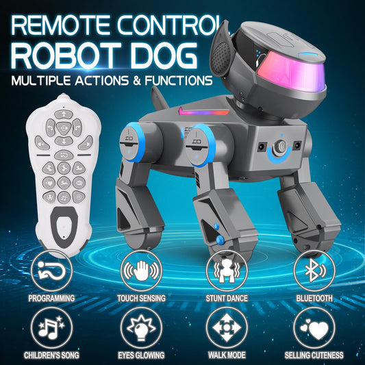 ANANJY robot dog with LED eyes visible for engaging visual tracking