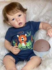 Anano Liam 20-inch doll face with open blue eyes, ideal for lifelike play.