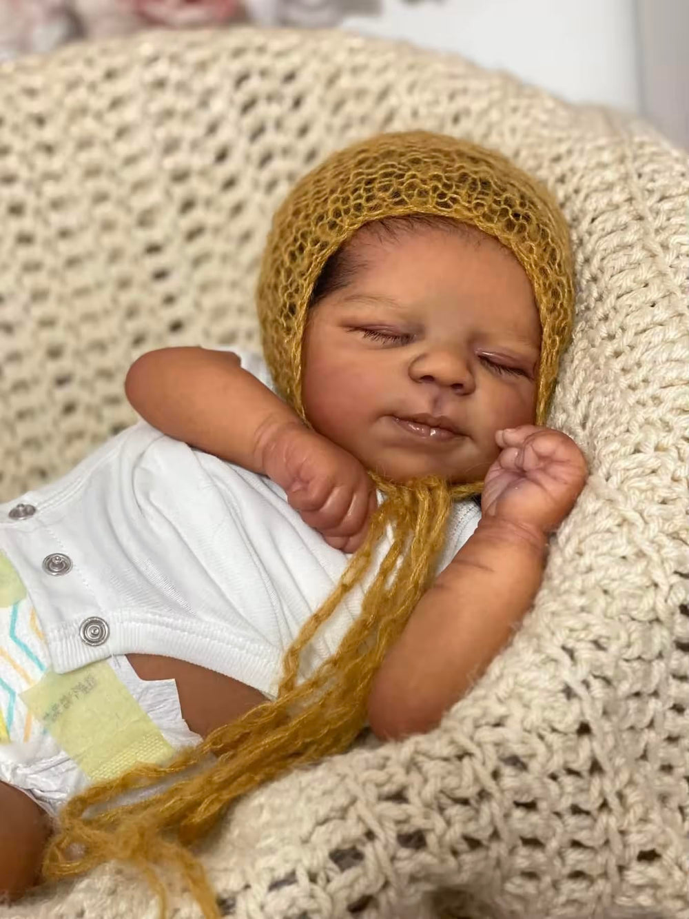 Anano reborn doll textured skin showing capillaries for realistic touch