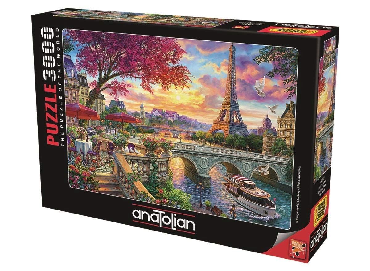 Finished Blooming Paris puzzle size displayed on the box