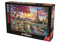 Finished Blooming Paris puzzle size displayed on the box