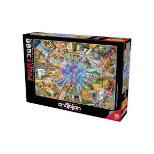 Anatolian puzzle vibrant colors and unique shapes visible for immersive solving
