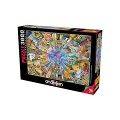 Anatolian puzzle vibrant colors and unique shapes visible for immersive solving