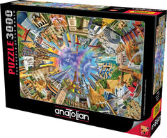 Anatolian puzzle thick blue cardboard texture signaling durable, glare-free colors