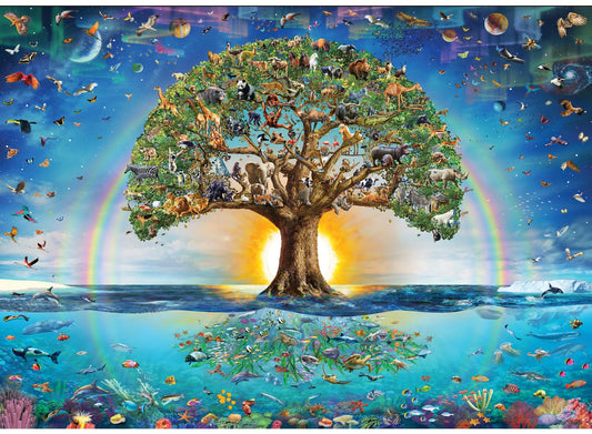 Anatolian Tree of Life 3000-piece puzzle box cover with vibrant colors for family puzzling