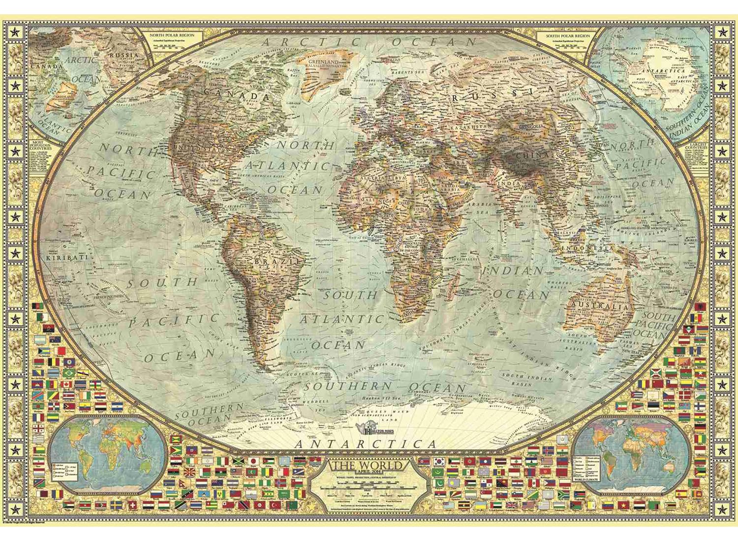 Anatolian World Map 2000-piece puzzle box for family puzzle night and display.