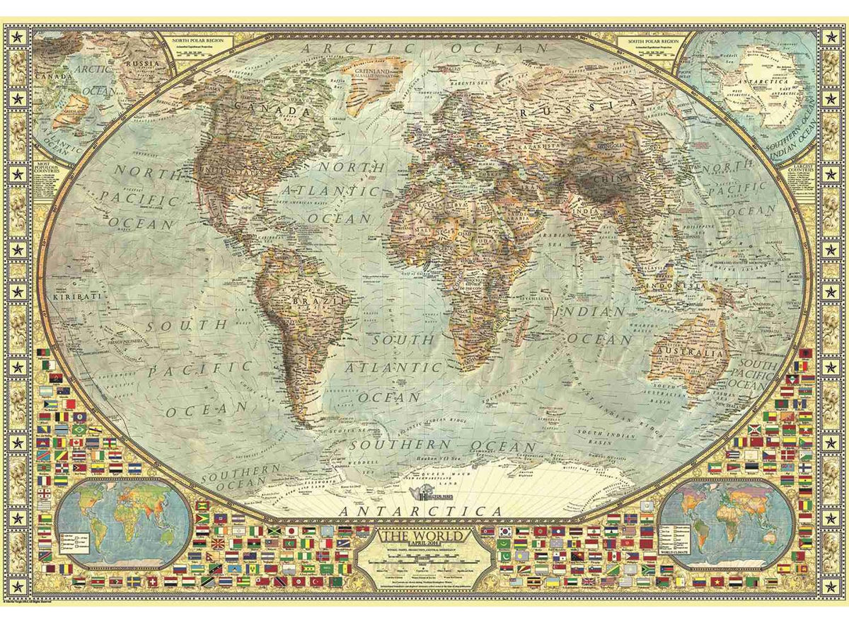 Anatolian World Map 2000-piece puzzle box for family puzzle night and display.