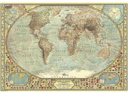 Anatolian World Map 2000-piece puzzle box for family puzzle night and display.