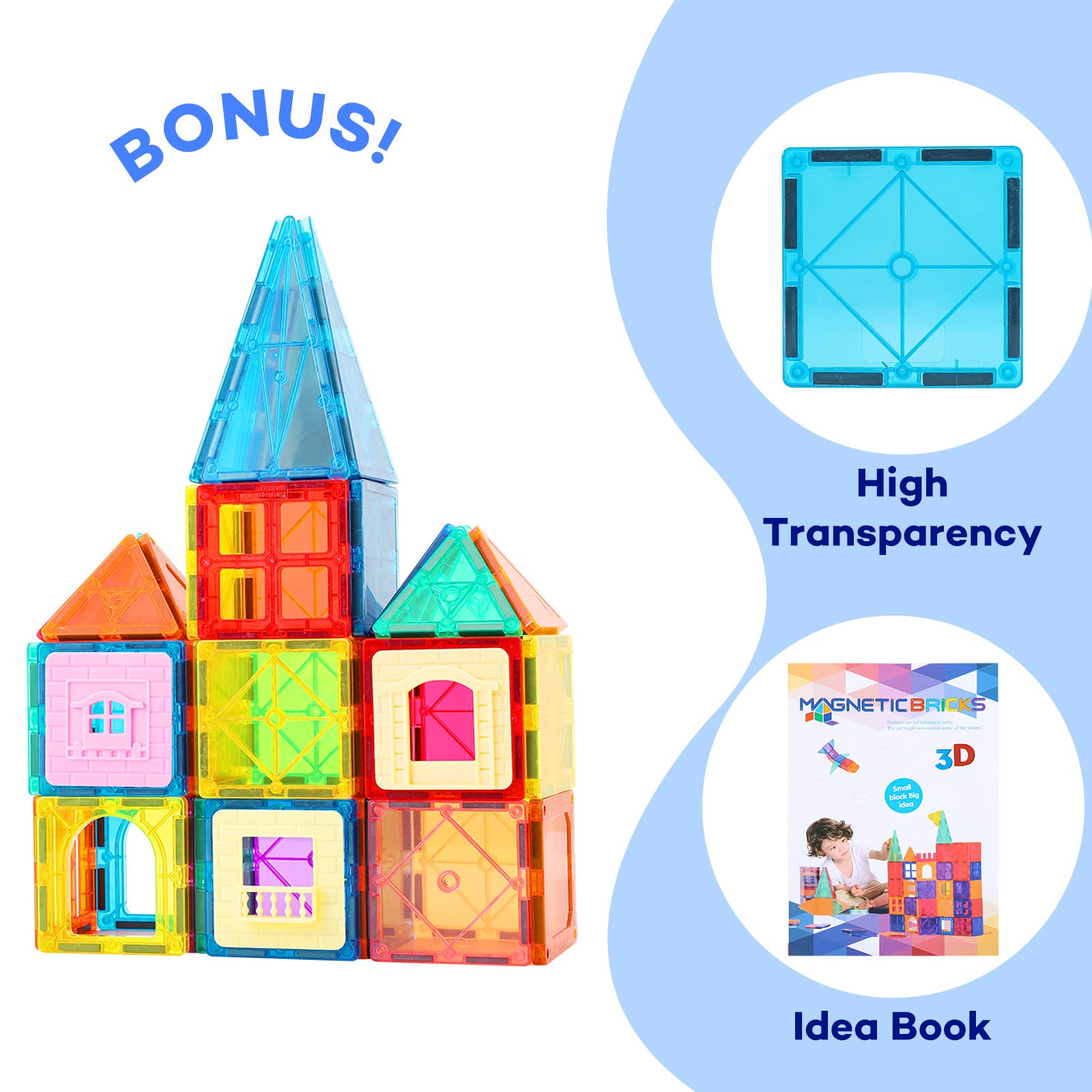Anbalulu kids building magnetic tiles inspire imaginative play and cooperative skills.