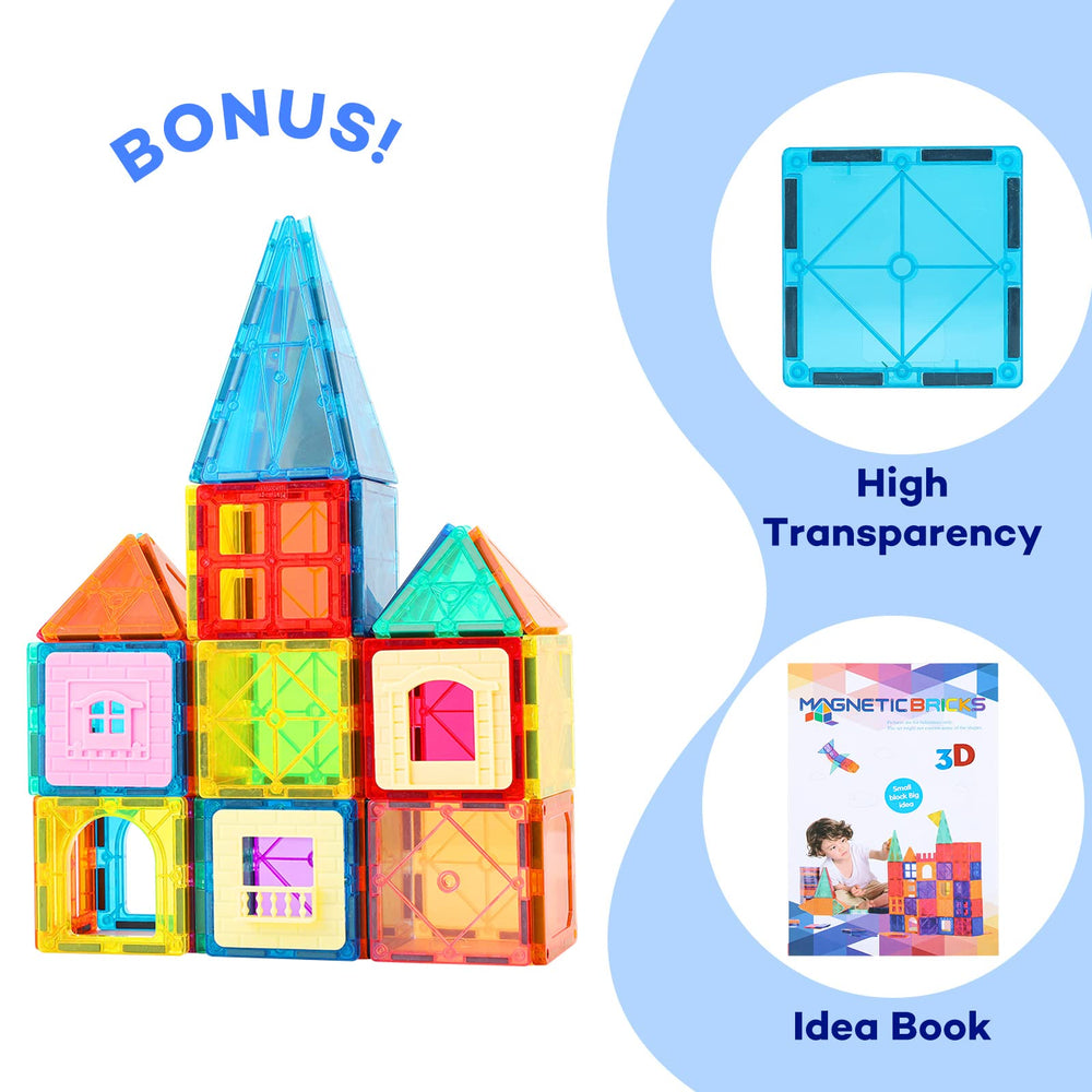 Anbalulu kids building magnetic tiles inspire imaginative play and cooperative skills.