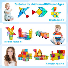 Anbalulu magnetic tiles colorful transparent pieces enhance visual learning.