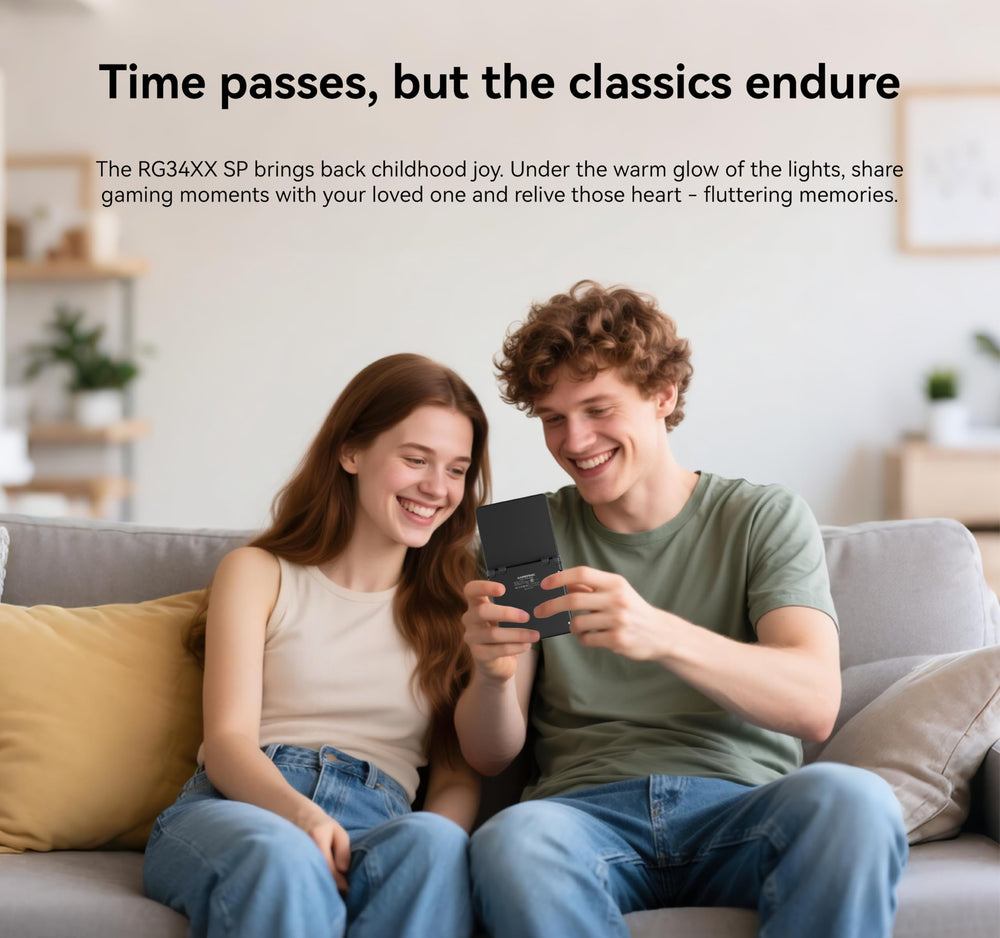 Anbernic RG34XXSP 3300mAh battery supports long play sessions between charges