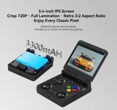 Anbernic RG34XXSP includes 64GB TF card with 5000+ games ready to play