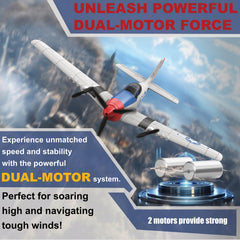 ANBURI dual-motor RC plane showing boosted power and quicker takeoffs.