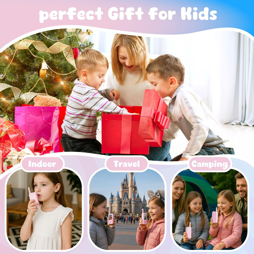 ANBURI gift-ready pink walkie-talkies for birthdays and holidays