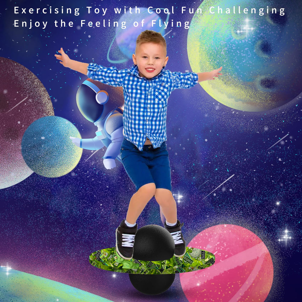 Anby Dinosaur Pogo Ball in action with a kid bouncing outdoors for active play.