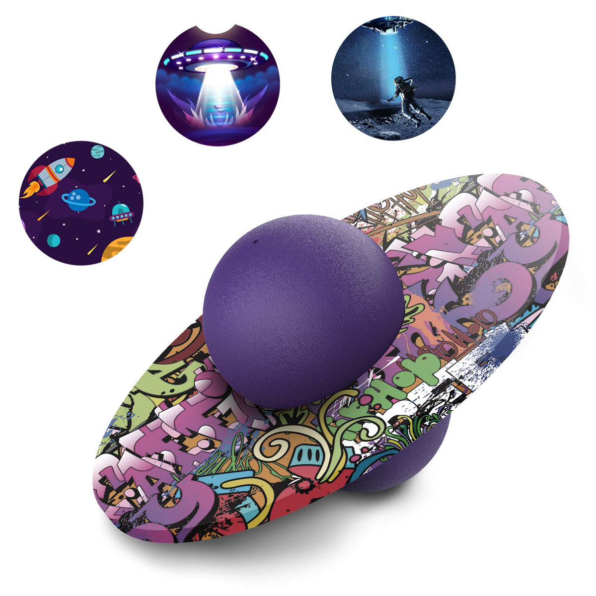 Anby Pogo Ball purple top view promotes active play and balance.