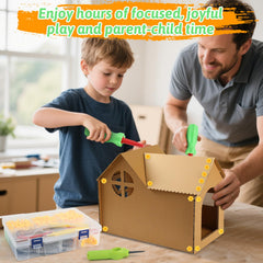 Ancaixin cardboard construction kit parts spread highlights versatile pieces for DIY projects.
