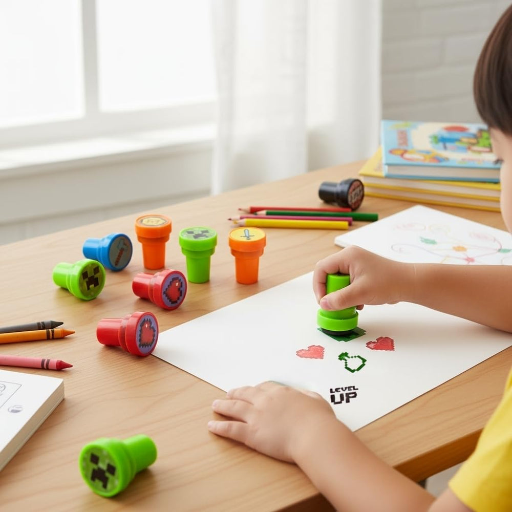Classroom rewards through Pixel Miner stamps support hands-on art.