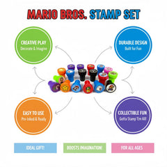 ANCCTINE Mario stamps enhance gift bags and stockings with playful, reusable characters.