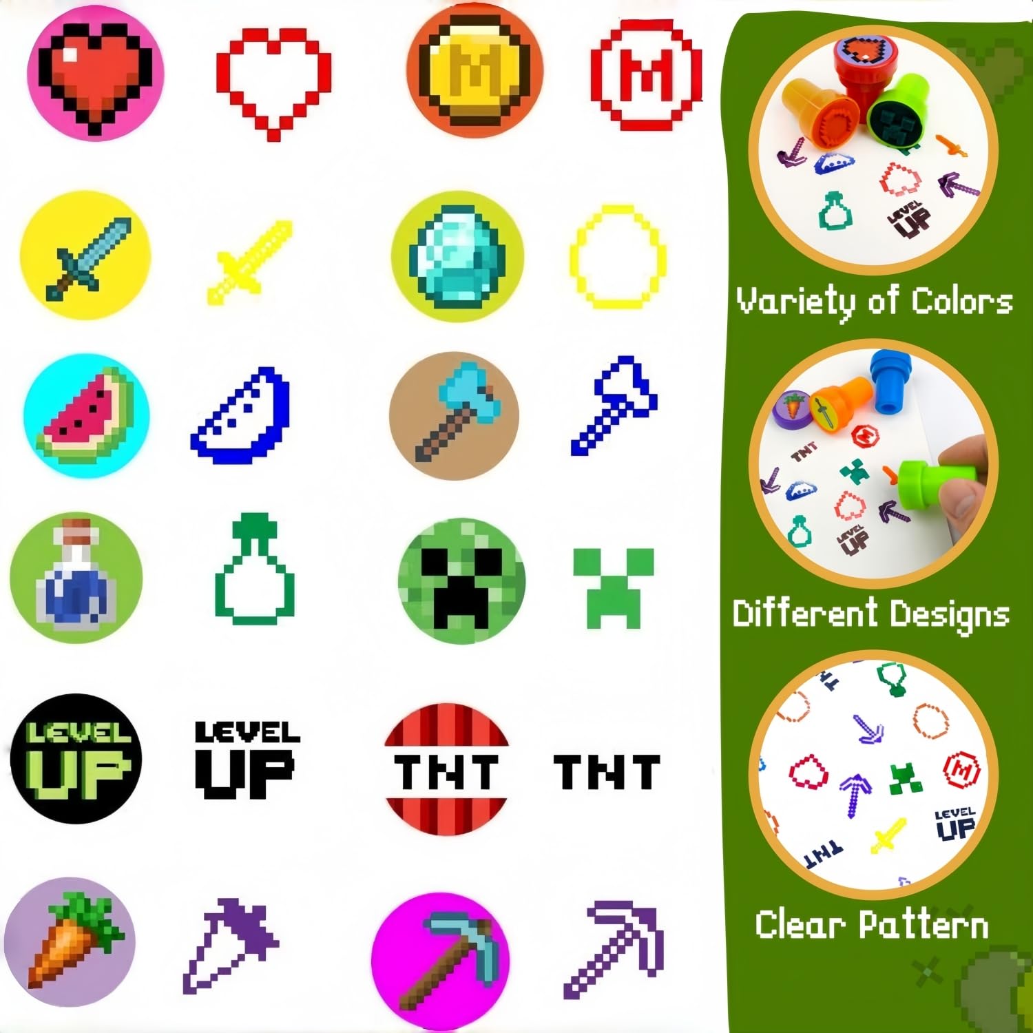 Pixel Miner character designs for personalized invites and milestone celebrations.