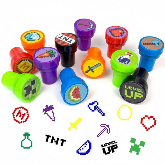 ANCCTINE Pixel Miner stampers set with 24 bold designs for creative play.