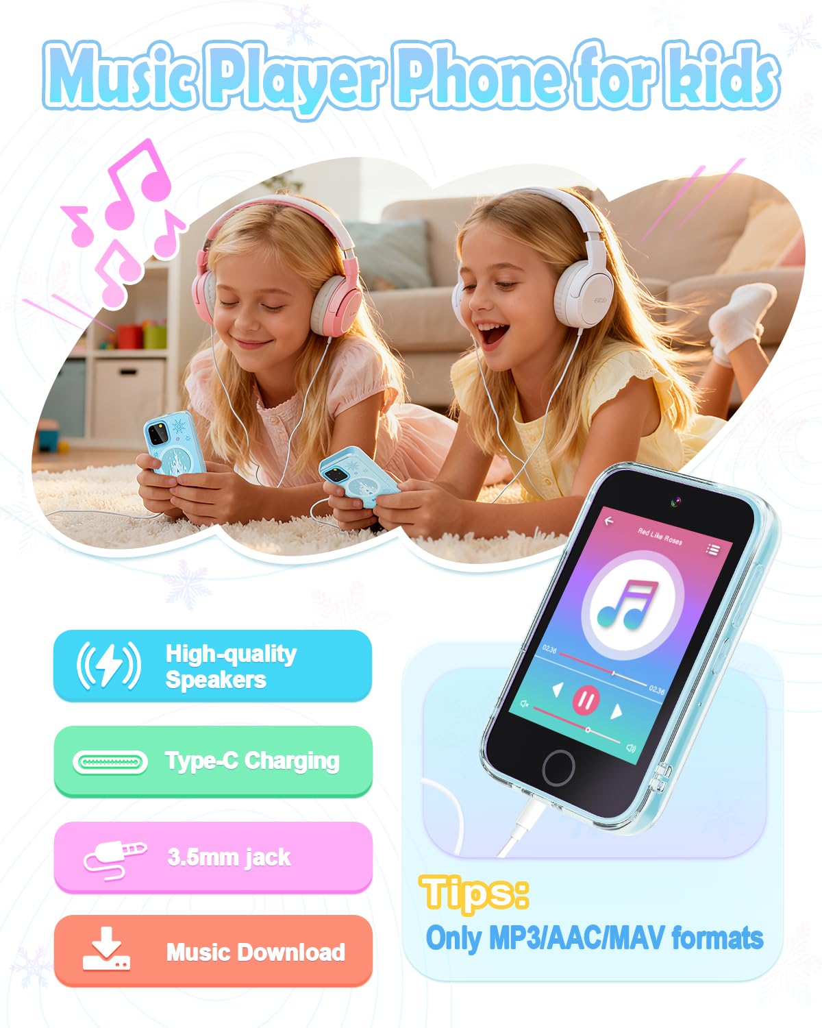 Anchioo Kids Smart Phone gift-pack with case and lanyard for gifting.