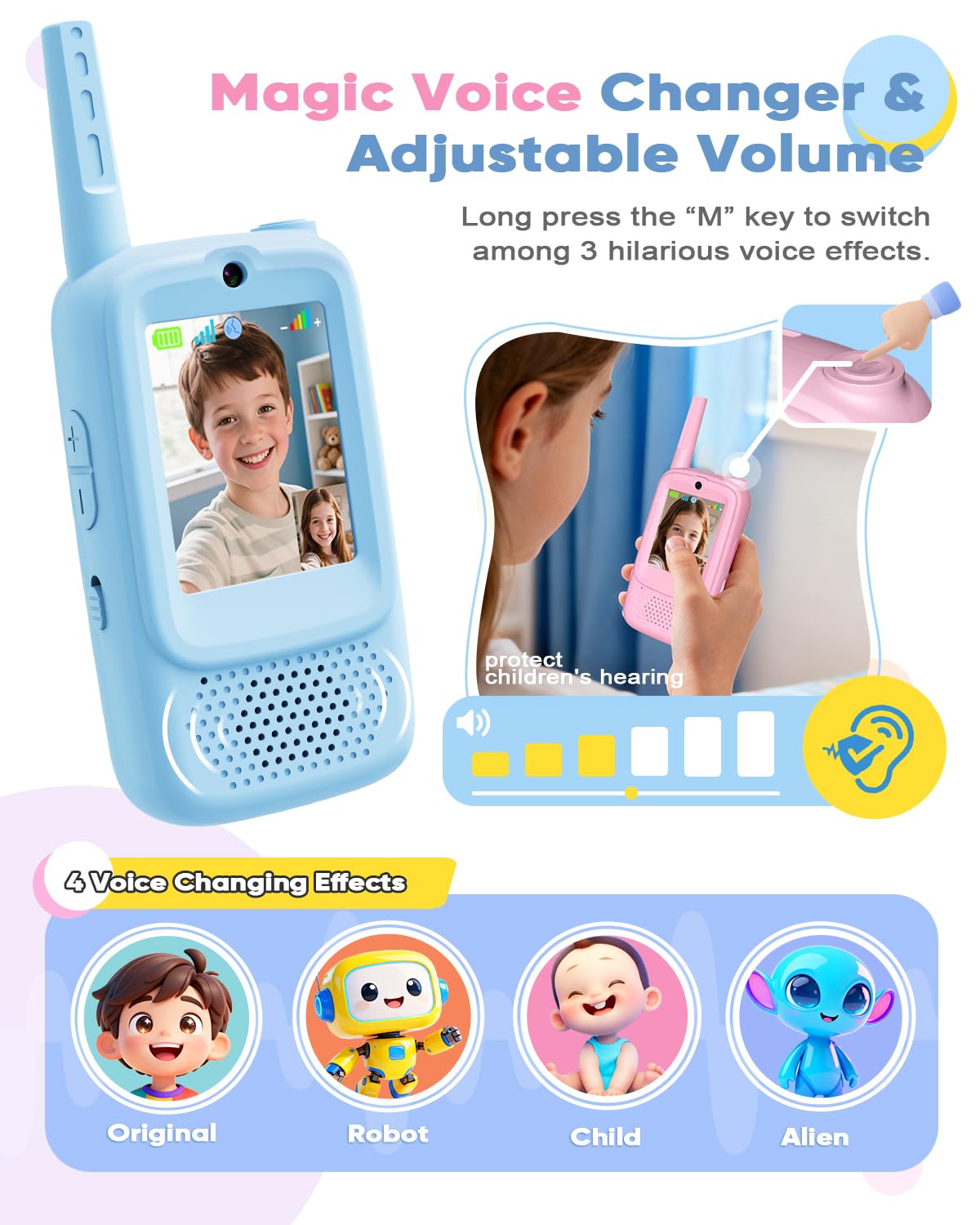 Anchioo kids walkie-talkies long-range test outdoors showing stable connectivity