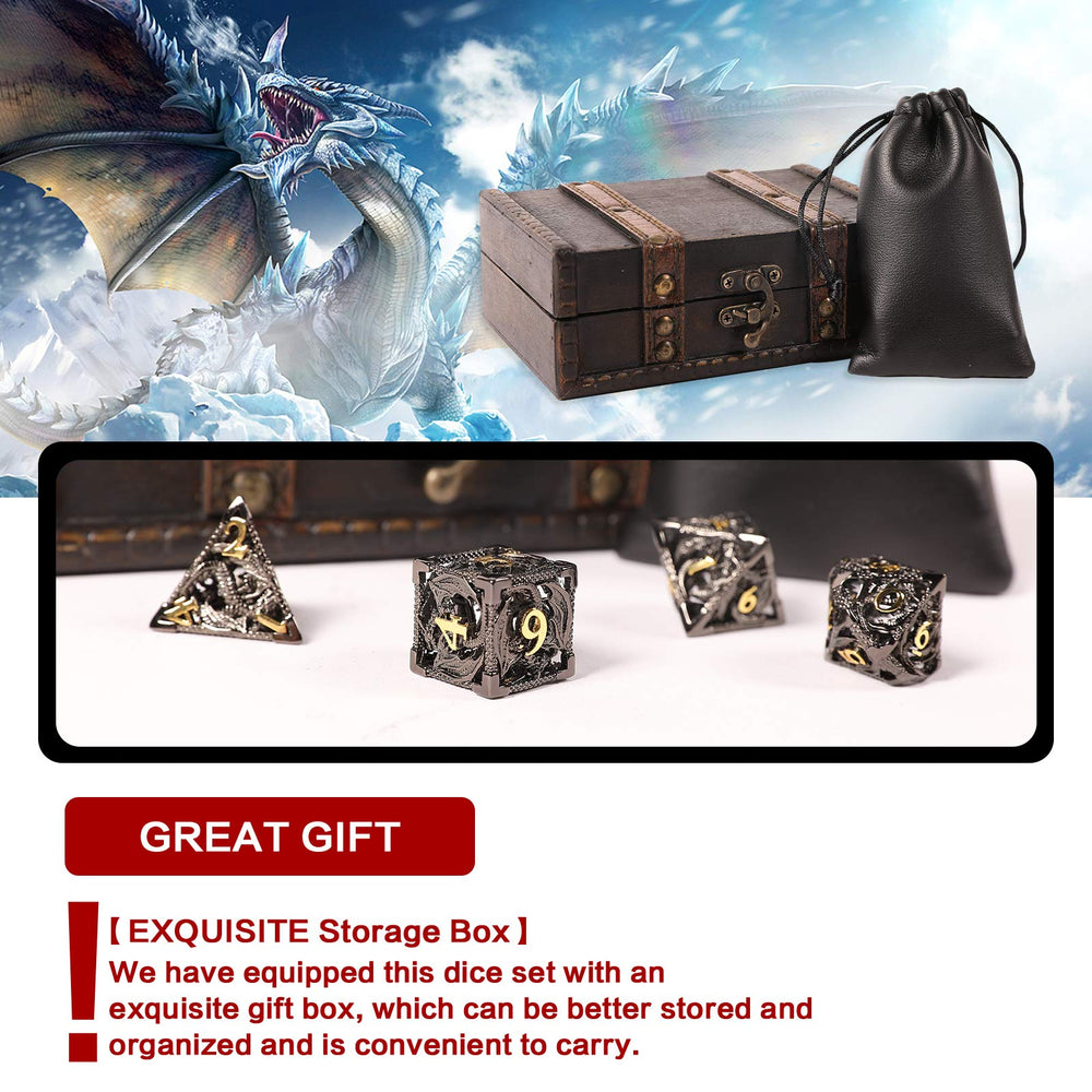 AncientDeer dice set with gift box and bag for storage and gifting