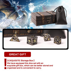 AncientDeer dice set with gift box and bag for storage and gifting