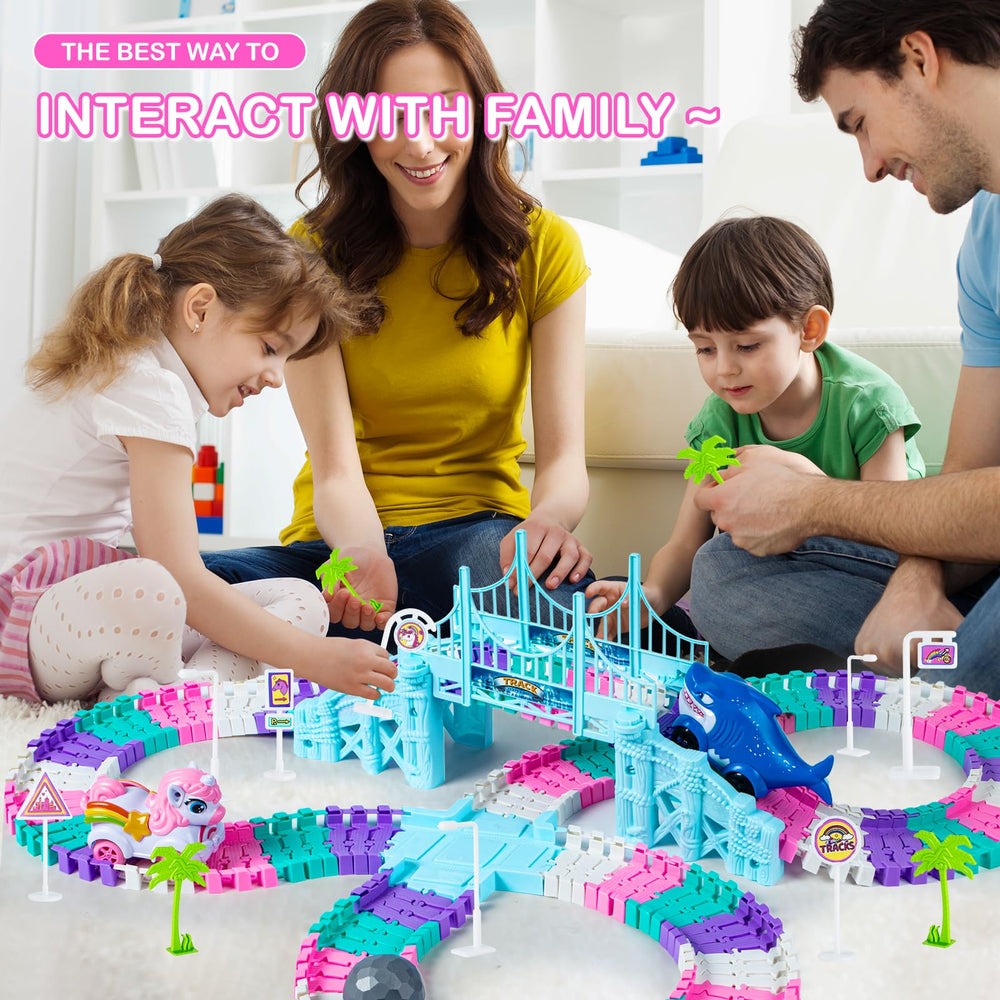 Ancitoy flexible track pieces enable endless layouts for creative problem solving.