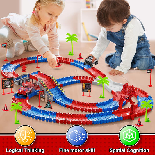 Ancitoy spider cars on track for solo or two-player racing fun