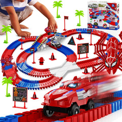 Ancitoy spider race track set promoting imaginative play with twisty tracks