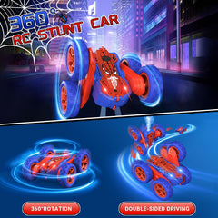 Ancitoy Spider RC car 360-flip demo captures thrilling stunts.