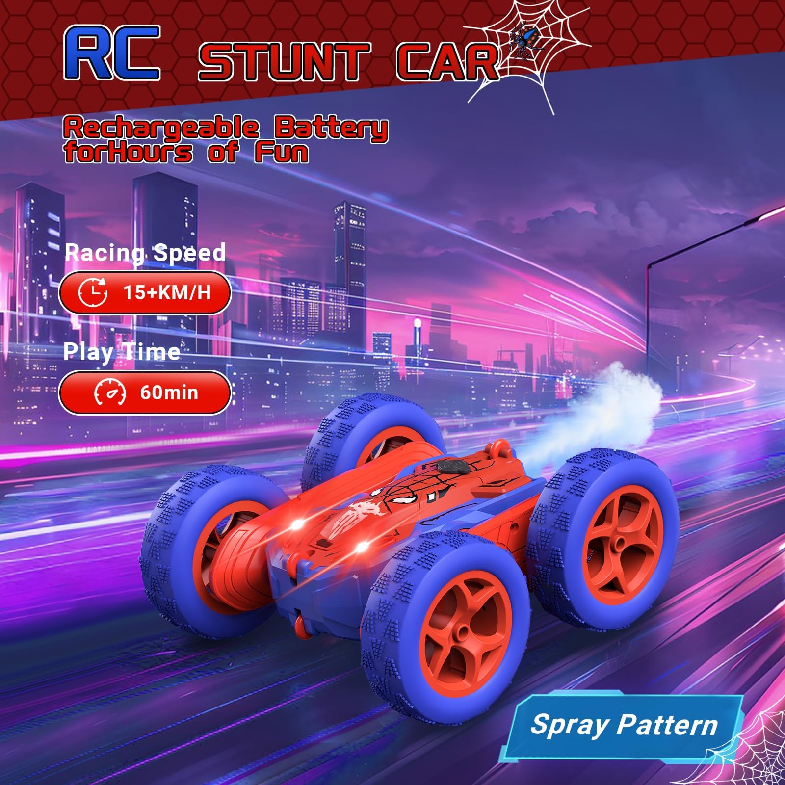 Ancitoy Spider RC car dance mode shows smooth maneuvers.