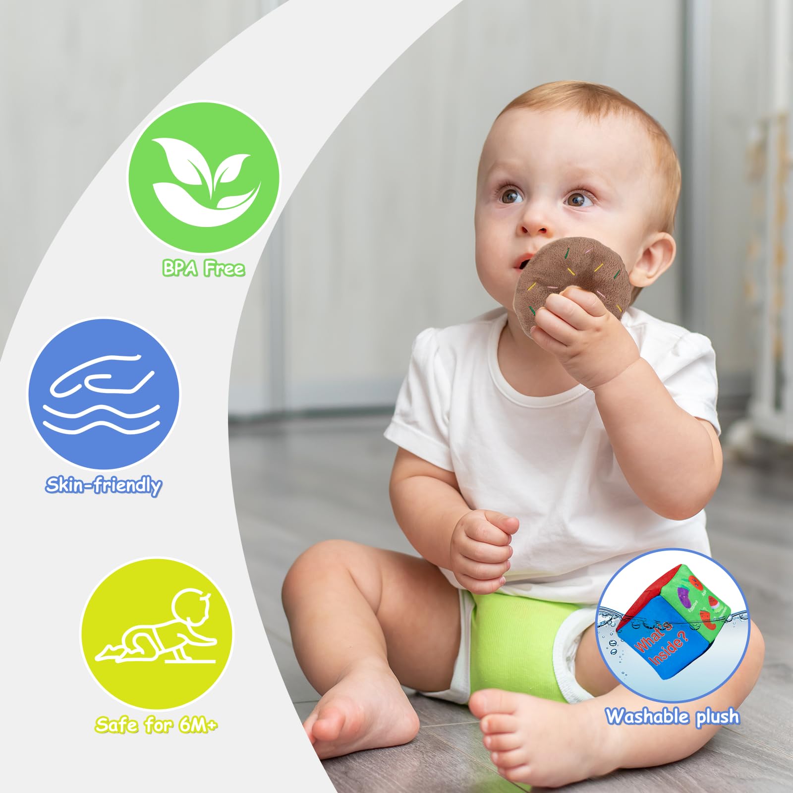 Ancitoy squeak and crinkle toys provide engaging auditory cues.